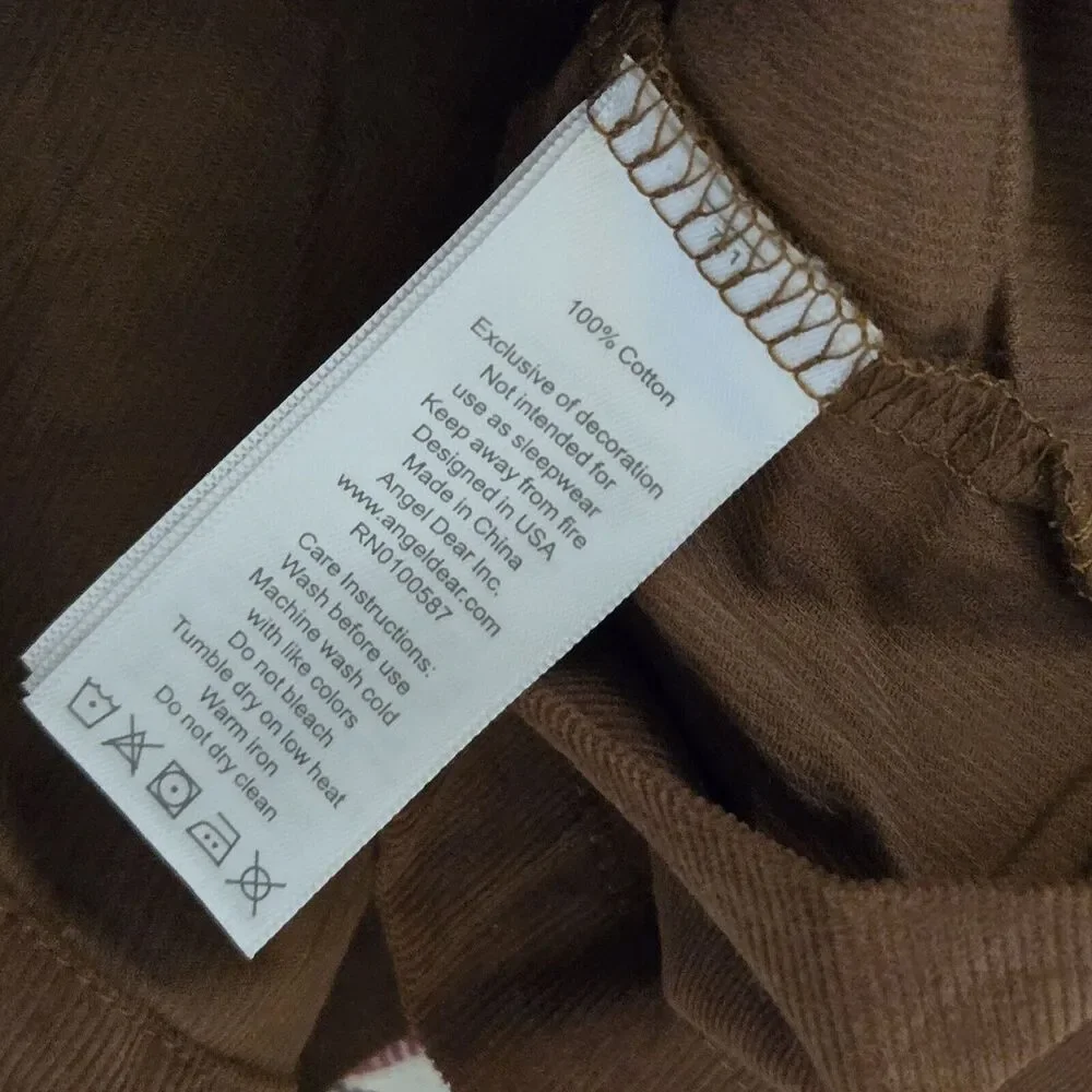 NWT Angel Dear Organic Cotton‎ Muslin Overall Dress in Brown 4T